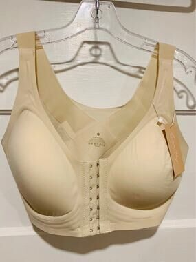 FeelinGirl Post-Surgery Wireless Bra Front Hook-and-Eye Closure Large